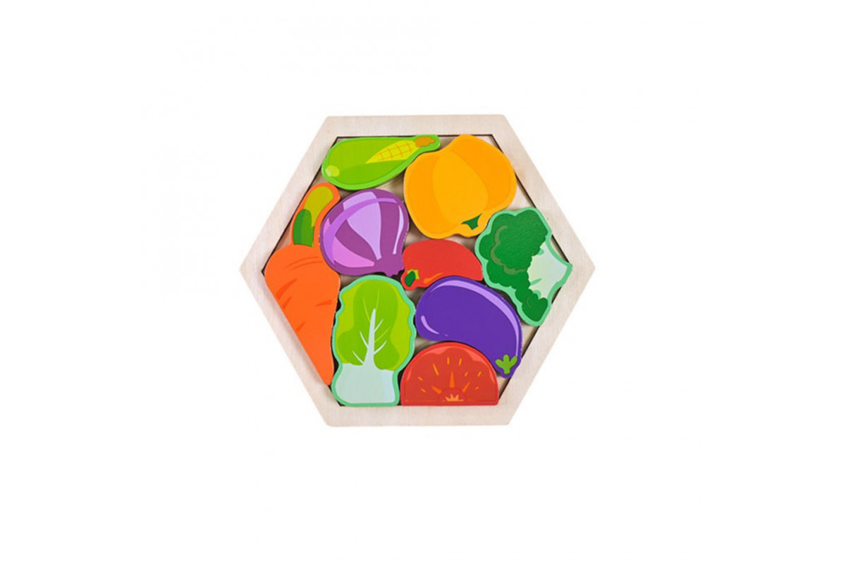 Детский деревянный пазл вкладыш "Овощи" C9441-6