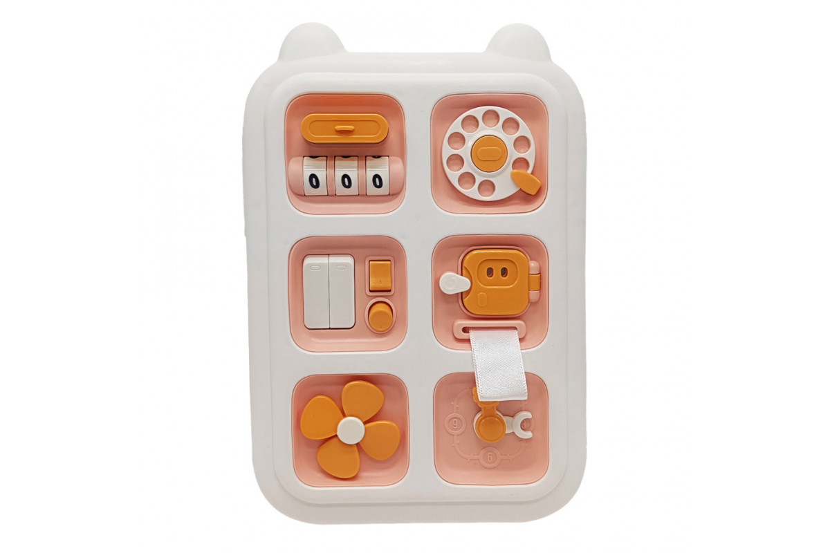 Бизиборд для развития мелкой моторики YL1055A отличный игровой процесс Оранжевый