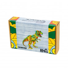Фигурный деревянный пазл A3 "Тиранозавр Рекс" PuzA3-00718, 129 элементов