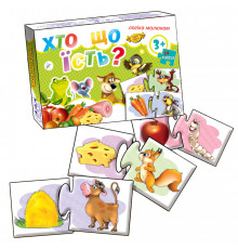 Детская игра-пазл "Кто что ест?" MKM0312, 24 пазла