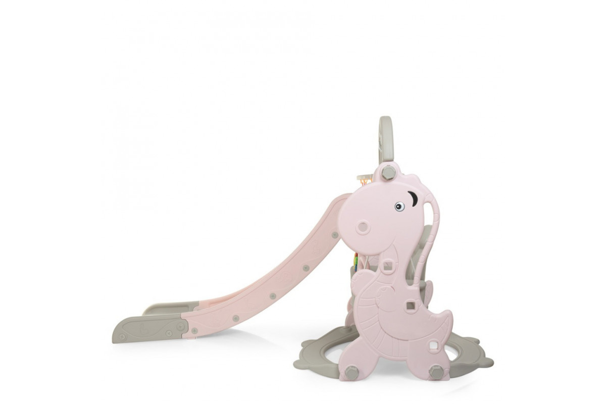 Дитяча гірка-гойдалка YG2020-2-8 пластик, з баскетбольним кільцем