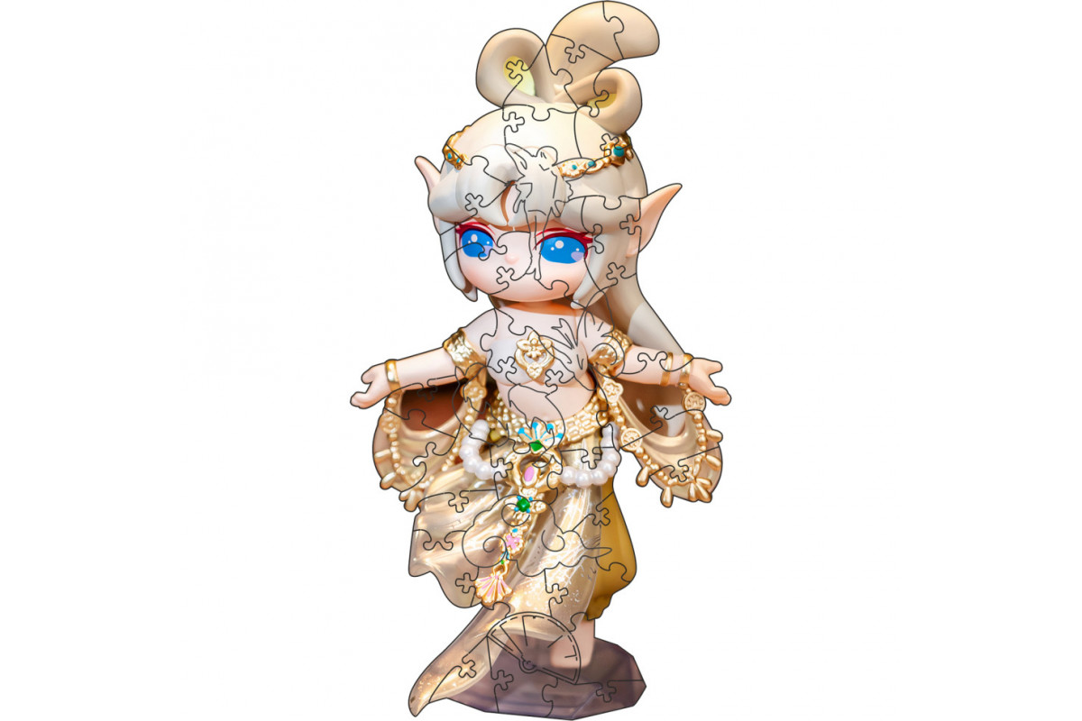 Фігурний пазл з дерева "Сурі" PZ016-A4C-AC 75-125 деталей, розмір А4, картонна коробка