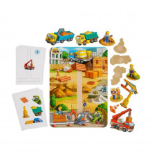 Деревянная развивающая игра на липучке "Строительная площадка" (ПСФ037) PSF037