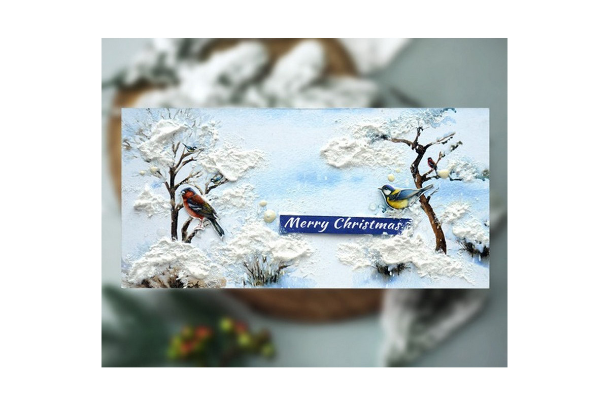 Набір для створення 2 шт вітальних листівок на підставках "Зимовий ліс" FDGCK-049, 20 см х 10 см