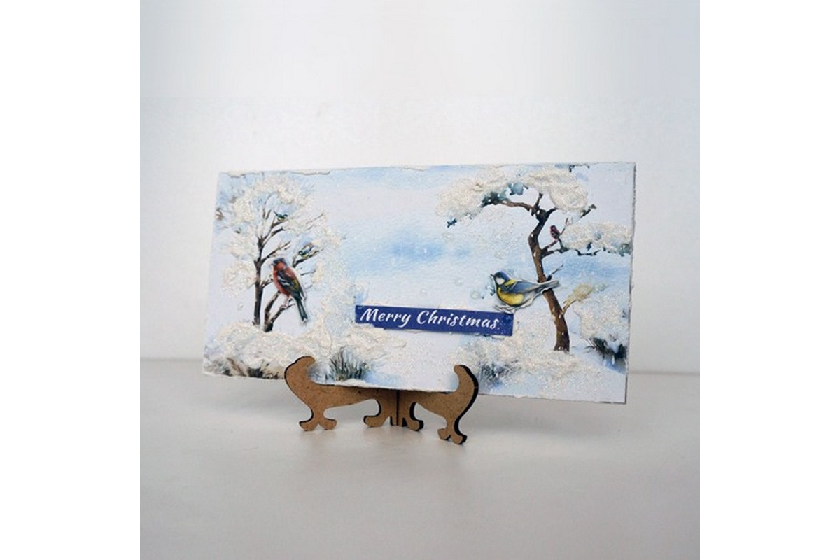 Набір для створення 2 шт вітальних листівок на підставках "Зимовий ліс" FDGCK-049, 20 см х 10 см