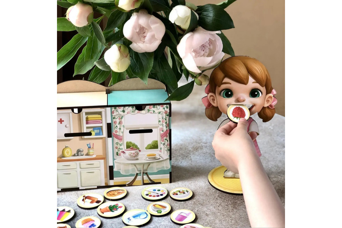 Деревянная настольная игра "Съедобное-несъедобное" Ubumblebees (ПСФ091) PSF091 сортер-комодик