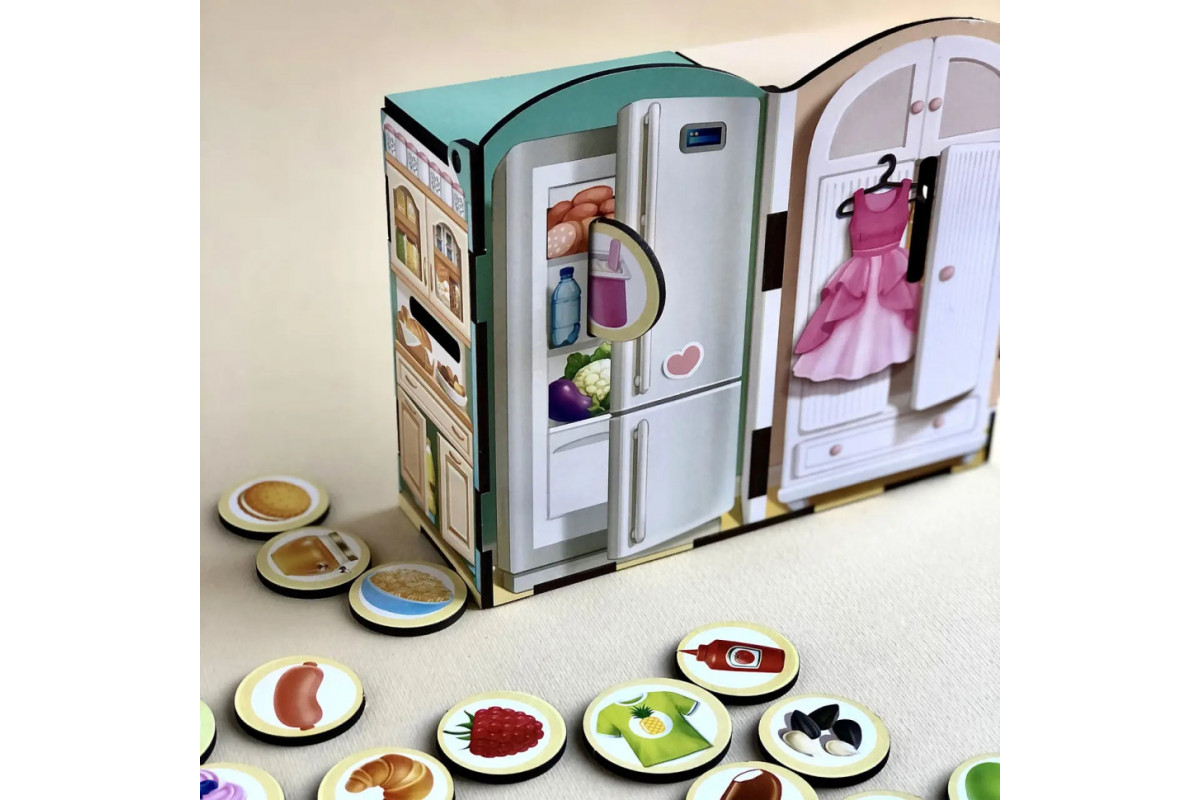 Деревянная настольная игра "Съедобное-несъедобное" Ubumblebees (ПСФ091) PSF091 сортер-комодик