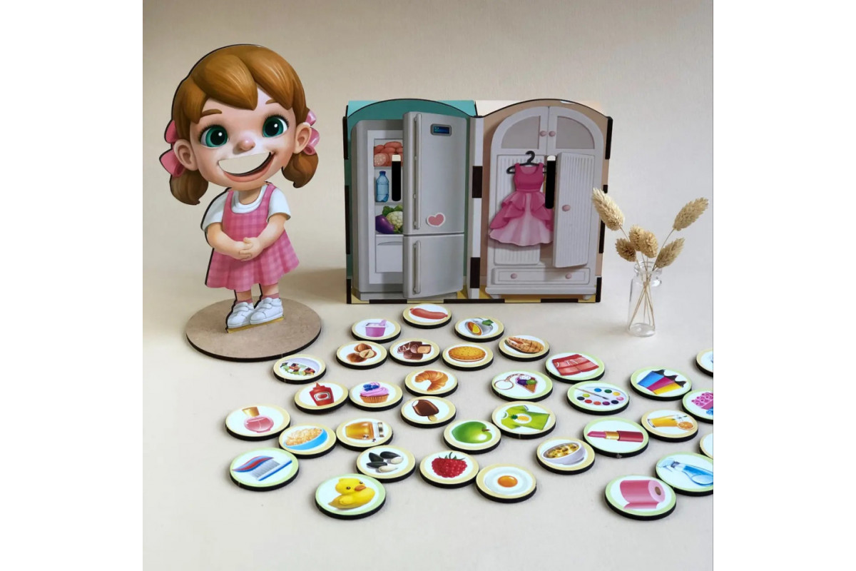 Деревянная настольная игра "Съедобное-несъедобное" Ubumblebees (ПСФ091) PSF091 сортер-комодик