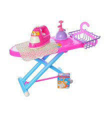 Детская бытовая техника "Гладильная доска" 2500(Pink) утюг 15 см, корзина, вешалка