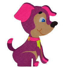 Фетровая сувенирная фигурка на подставке "Щенок" 180212