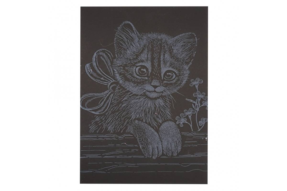Гравюра А5 "Котик-3" ГрА5с-30 эконом вариант в пакете 21 х 14,8 см