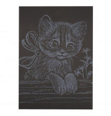 Гравюра А5 "Котик-3" ГрА5с-30 эконом вариант в пакете 21 х 14,8 см