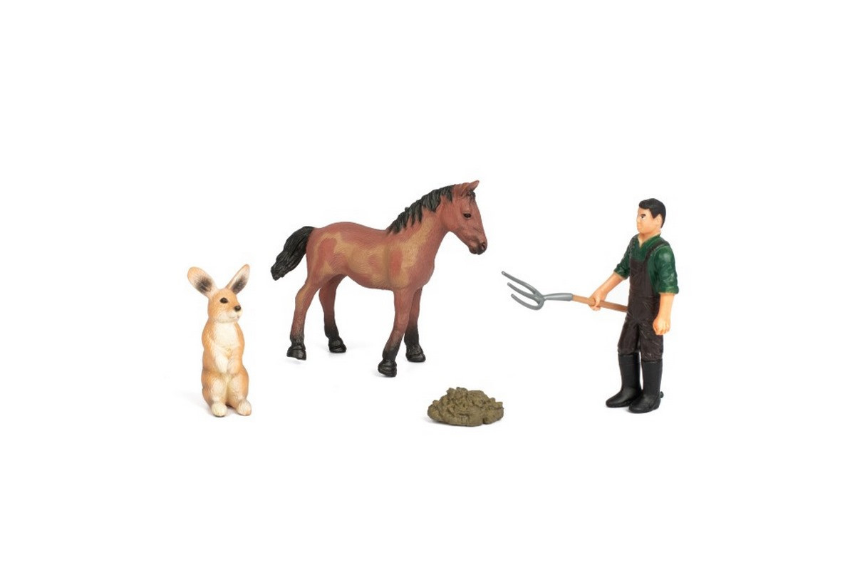 Детский игрушечный набор "Ферма" Q9899-T1_1 кролик, лошадка, фермер