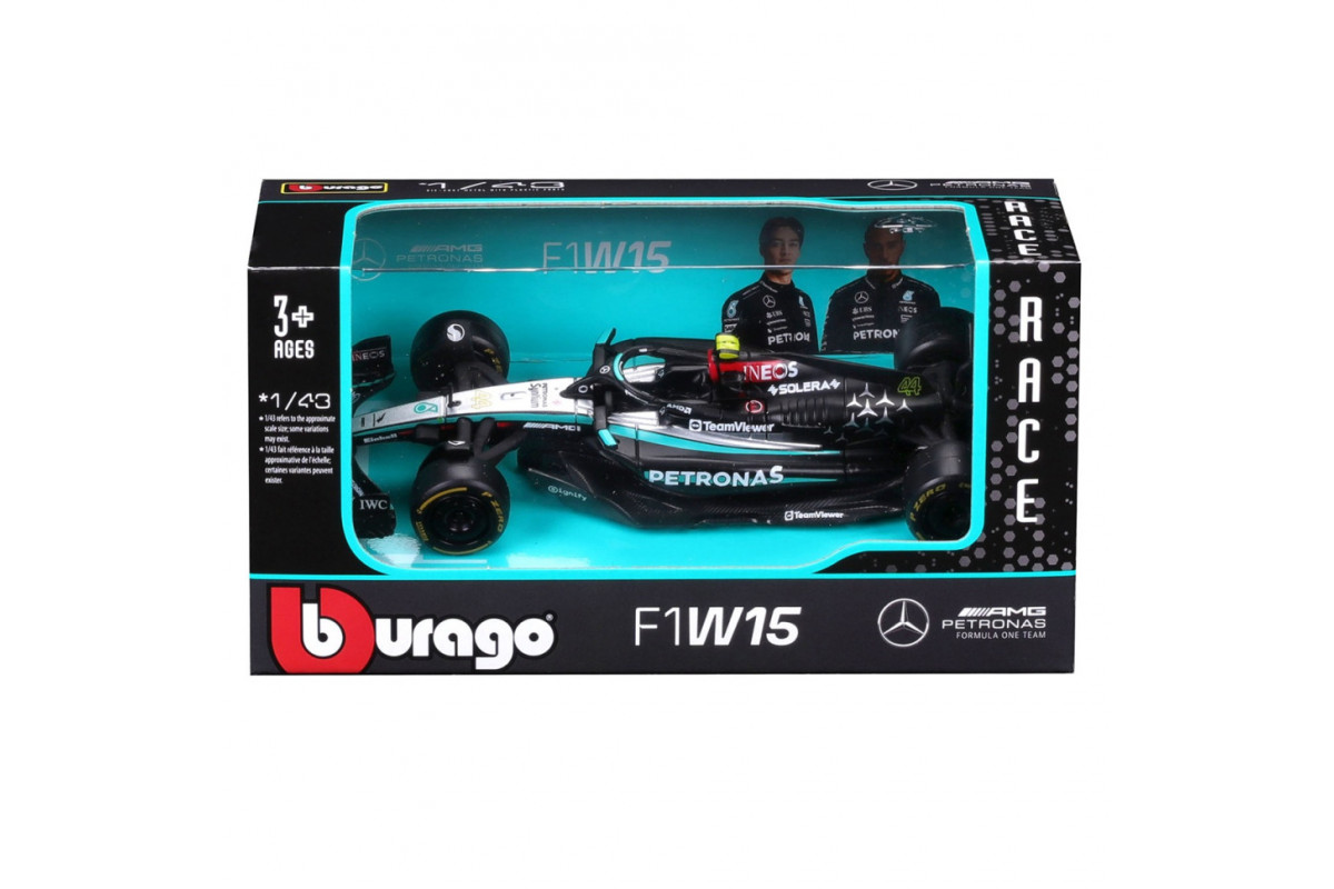 Колекційна автомодель Mercedes-AMG F1 W15 Performance (2024) Bburago 18-38208, 1:43 масштаб