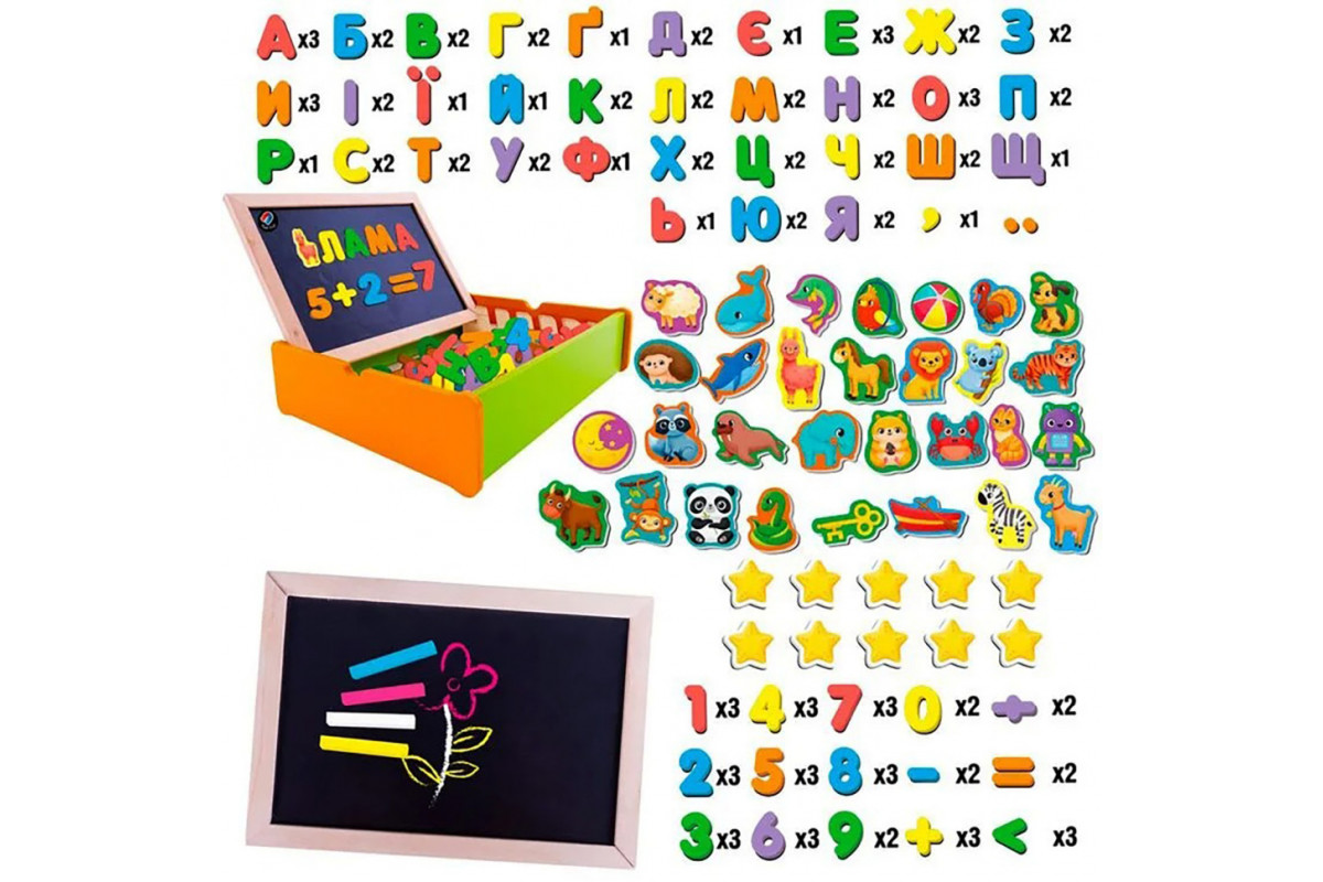 Гра настільна "Магнітний розвиваючий набір з дошкою" VT5411-17