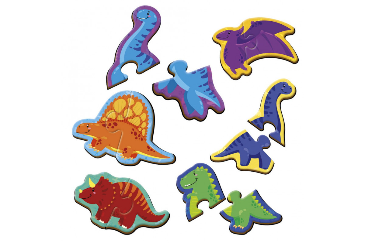 Детские магнитные пазлы "Динозавры" VT1733-01, 6 картинок