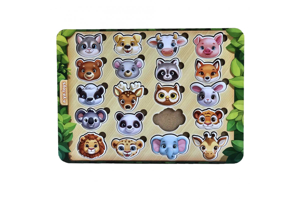 Дерев'яний пазл-сортер "Мордочки" Ubumblebees (ПСФ084) PSF084 мордочки тварин