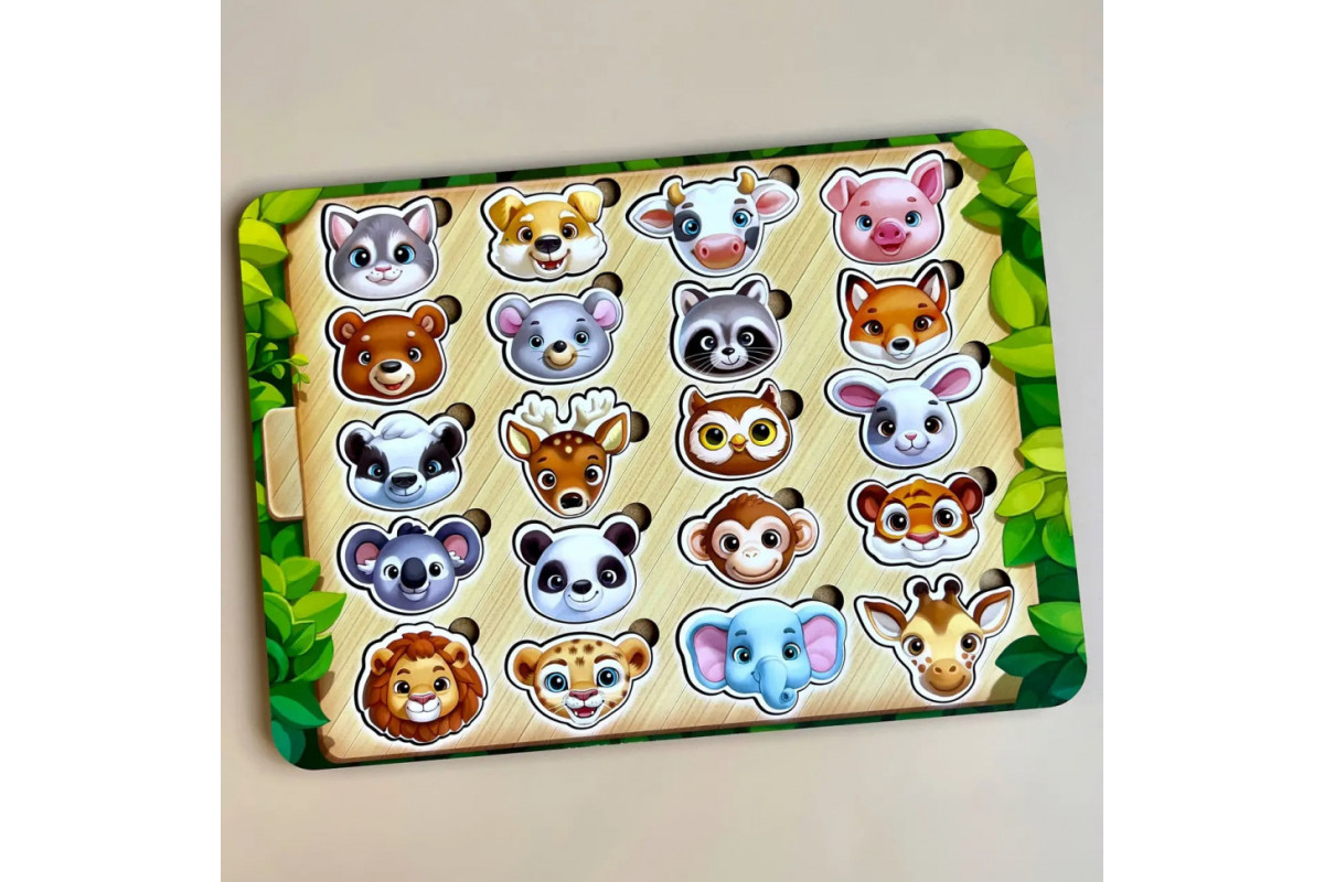 Дерев'яний пазл-сортер "Мордочки" Ubumblebees (ПСФ084) PSF084 мордочки тварин