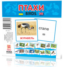 Развивающие карточки "Птицы" (110х110 мм) 72753 на укр./англ. языке