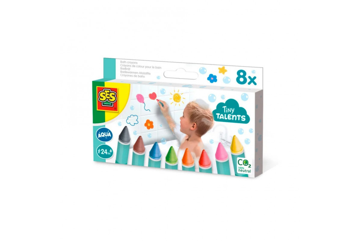 Набор для рисования "Веселое купание" SES Creative 13050S 8 восковых карандашей для ванной