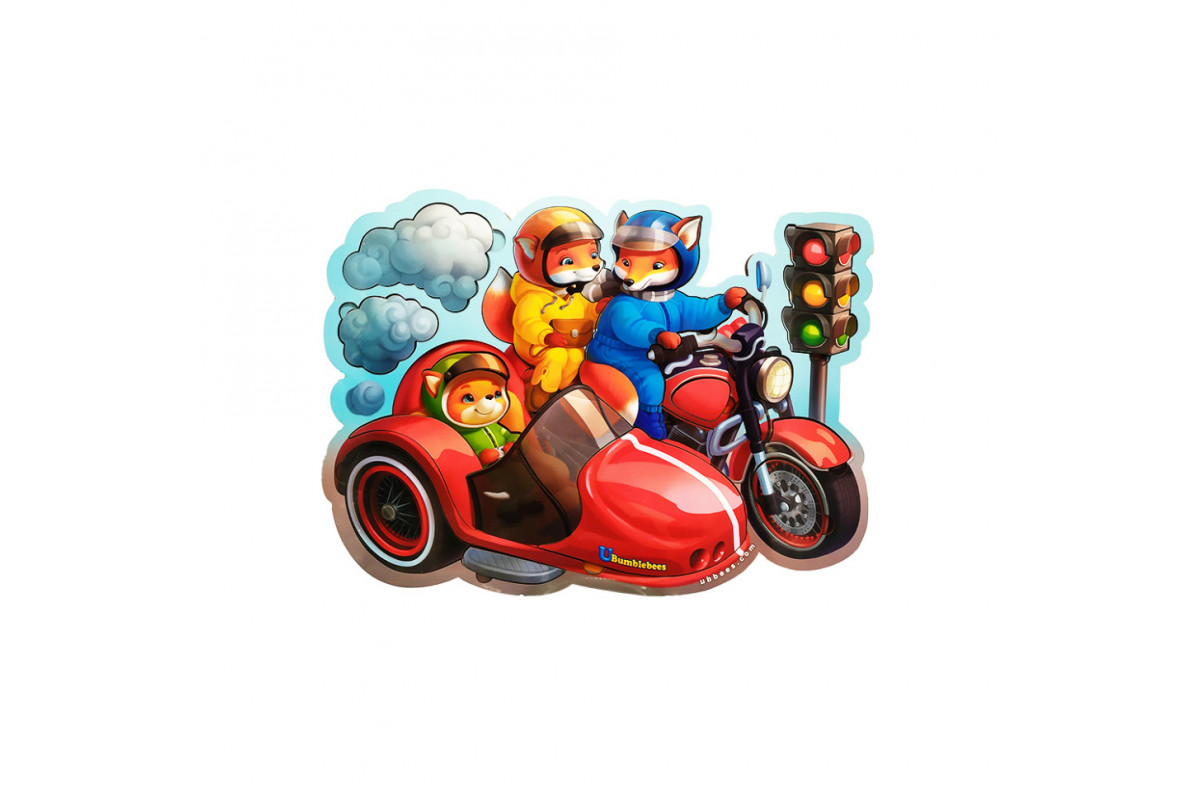 Пазл Многослойные вкладыши "Лисята на мотоцикле" (ПСД211) PSD211, 39 элементов