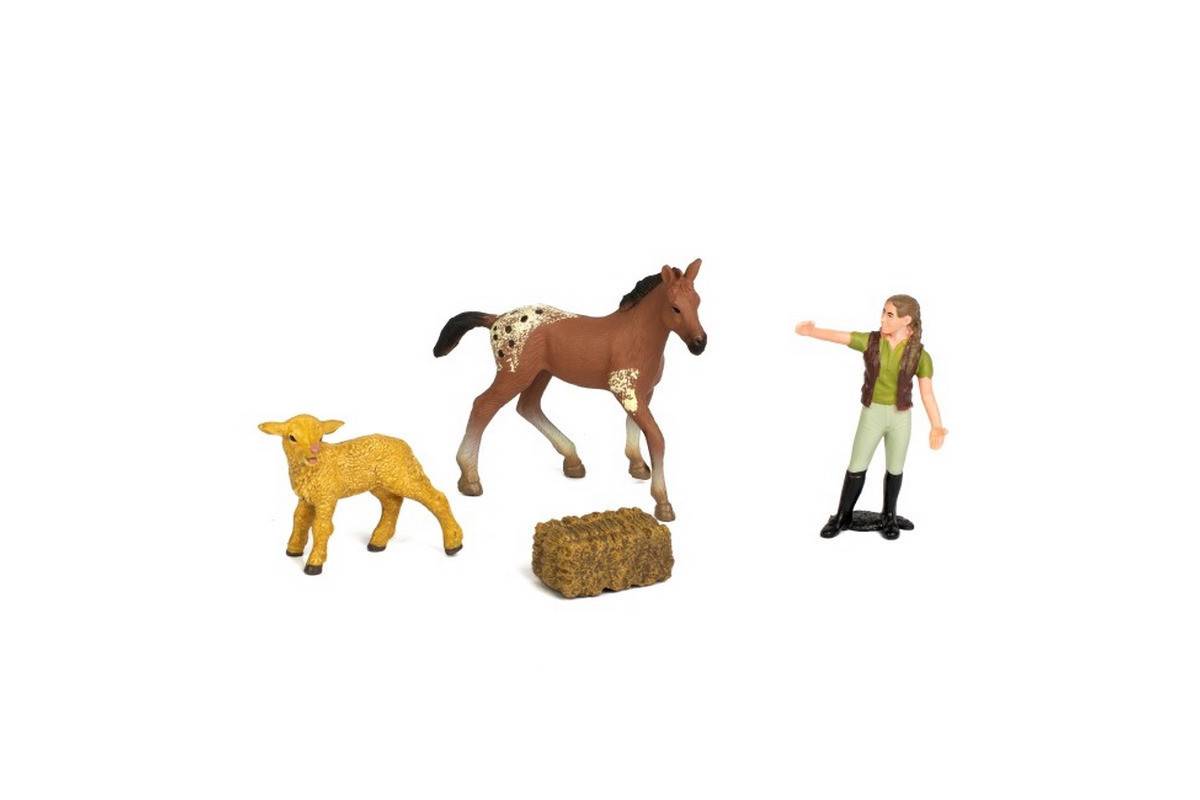 Детский игрушечный набор "Ферма" Q9899-T1_2 лошадка, овца, фермерша