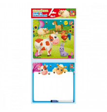 Развивающий набор 4 в 1 "Ферма" VT2002-01 пазл, раскраска, маркер