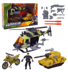 Игрушечный набор Военный BL2313 танк, вертолет, аксессуары