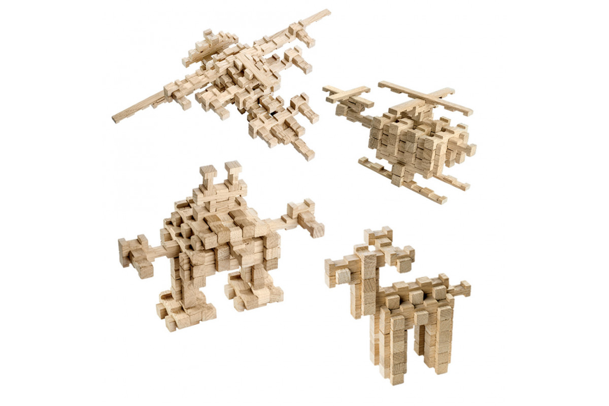 Дерев'яний конструктор "Фантазія" Igroteco 900033, 240 деталей