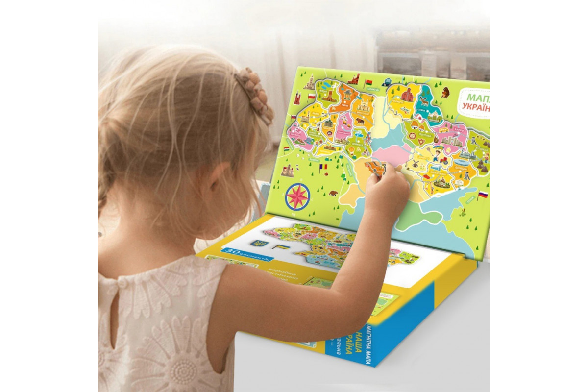Развивающая игра "Магнитная карта Украины" 200268 30 магнитных элементов