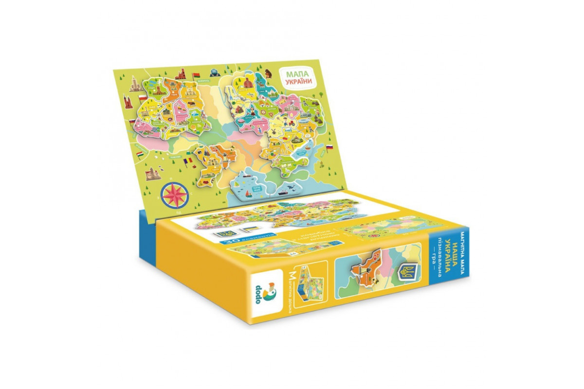 Развивающая игра "Магнитная карта Украины" 200268 30 магнитных элементов