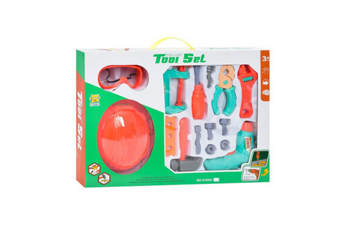 Игровой набор инструментов "Tool Set" H3006-2 шуруповерт, очки, каска