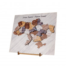Двухслойная деревянная "Карта Украины" Арт-00351 на подставке