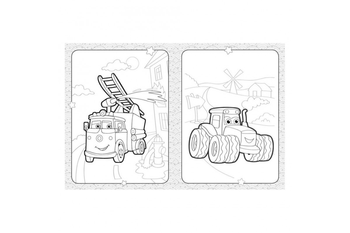 Раскраска детская Забавные машинки КЕНГУРУ 1489003 для самых маленьких