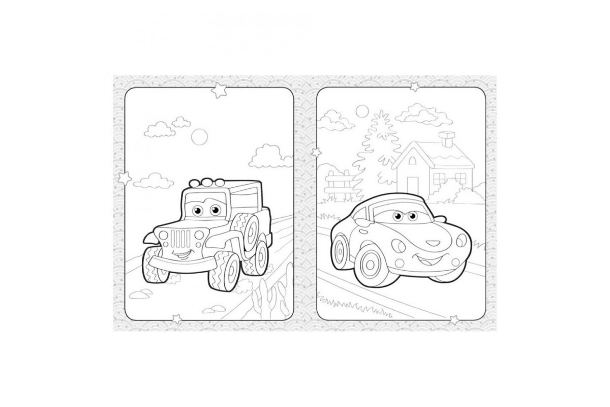 Раскраска детская Забавные машинки КЕНГУРУ 1489003 для самых маленьких