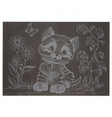 Гравюра А5 "Котик-2" ГрА5с-28 эконом вариант в пакете 21 х 14,8 см