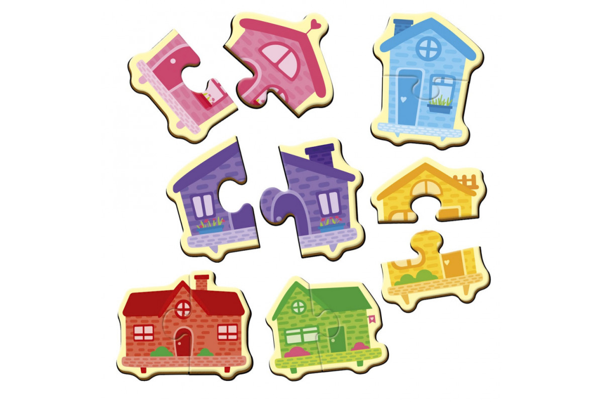 Дитячі магнітні пазли "Кольорові будинки" VT1733-03, 6 картинок