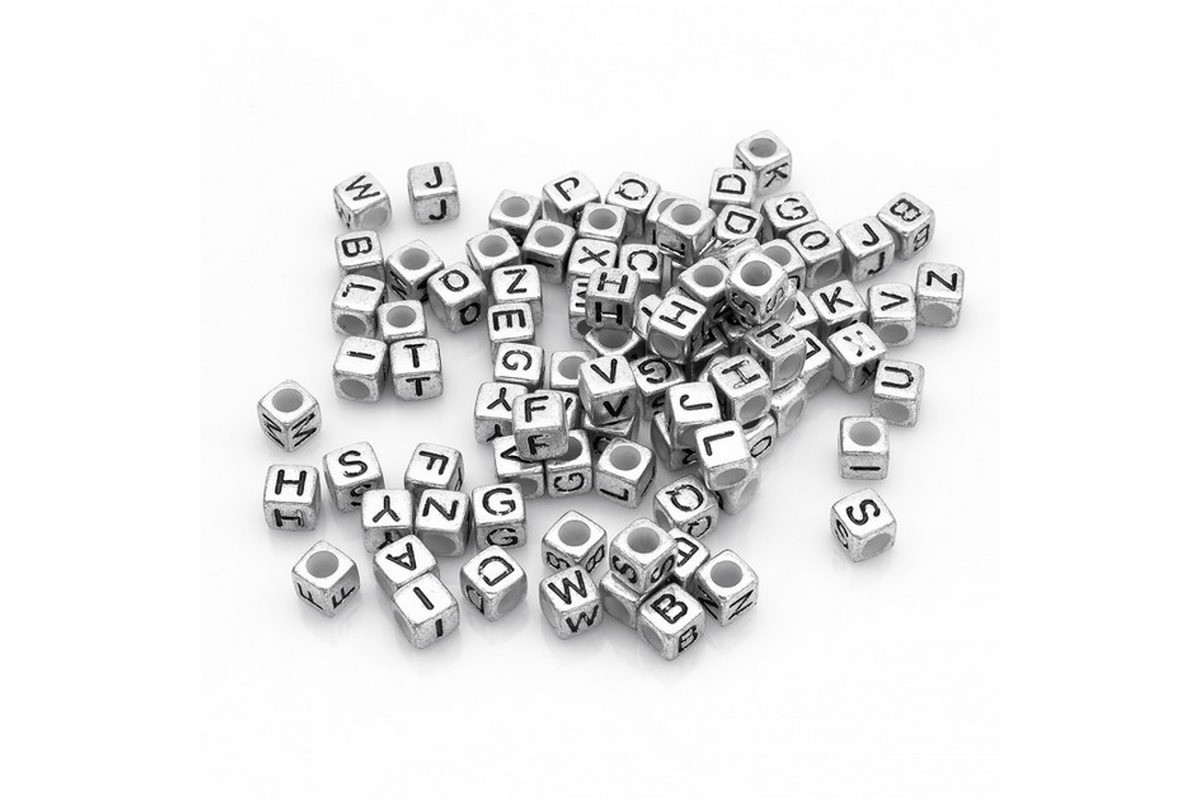 Декоративные бусинки для творчества Алфавит Кубики Dom Busin УТ000004425 в упаковке 130 шт