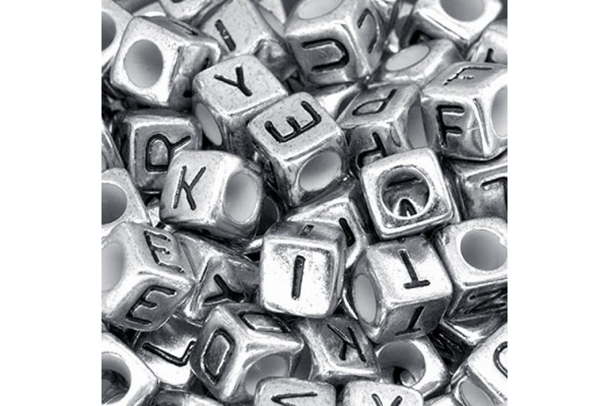 Декоративные бусинки для творчества Алфавит Кубики Dom Busin УТ000004425 в упаковке 130 шт