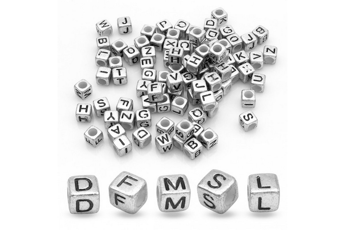 Декоративные бусинки для творчества Алфавит Кубики Dom Busin УТ000004425 в упаковке 130 шт