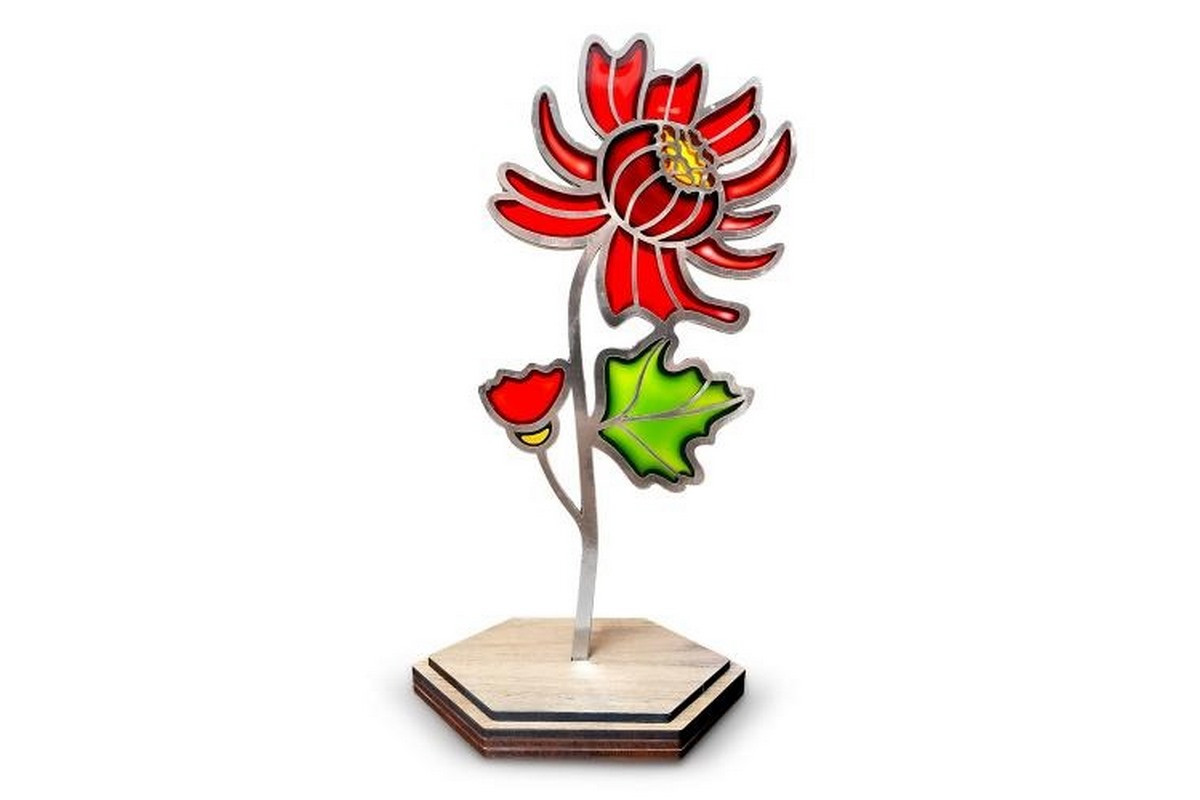 Набор для витражной живописи по номерам "Пышная хризантема" FDSGK-017