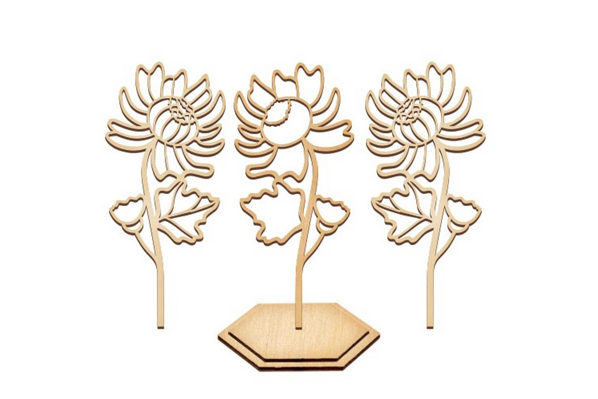 Набор для витражной живописи по номерам "Пышная хризантема" FDSGK-017