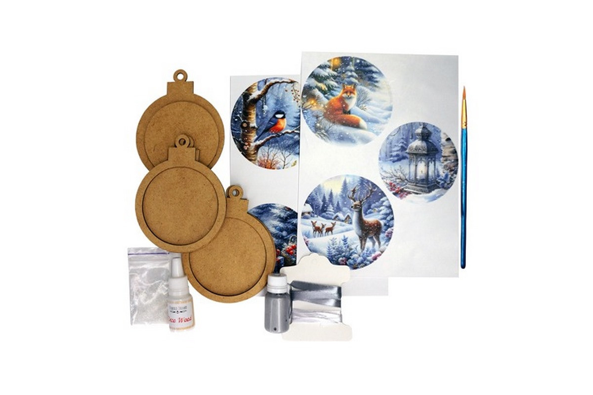 Творческий набор для создания 3-х елочных украшений "Winter Forest" FDCKW-052