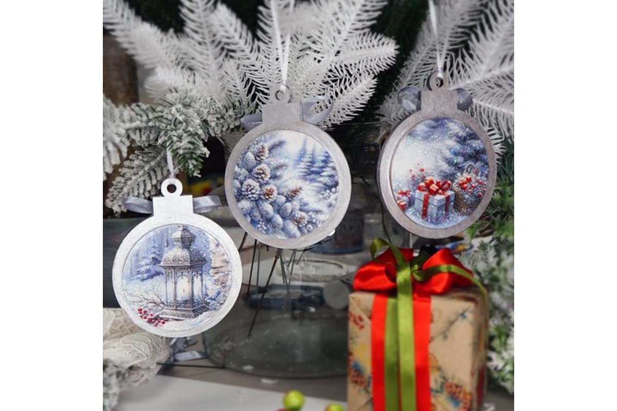 Творческий набор для создания 3-х елочных украшений "Winter Forest" FDCKW-052