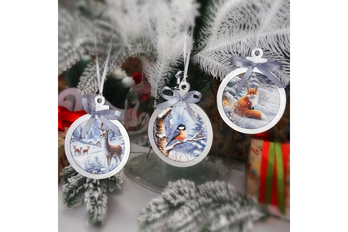 Творческий набор для создания 3-х елочных украшений "Winter Forest" FDCKW-052