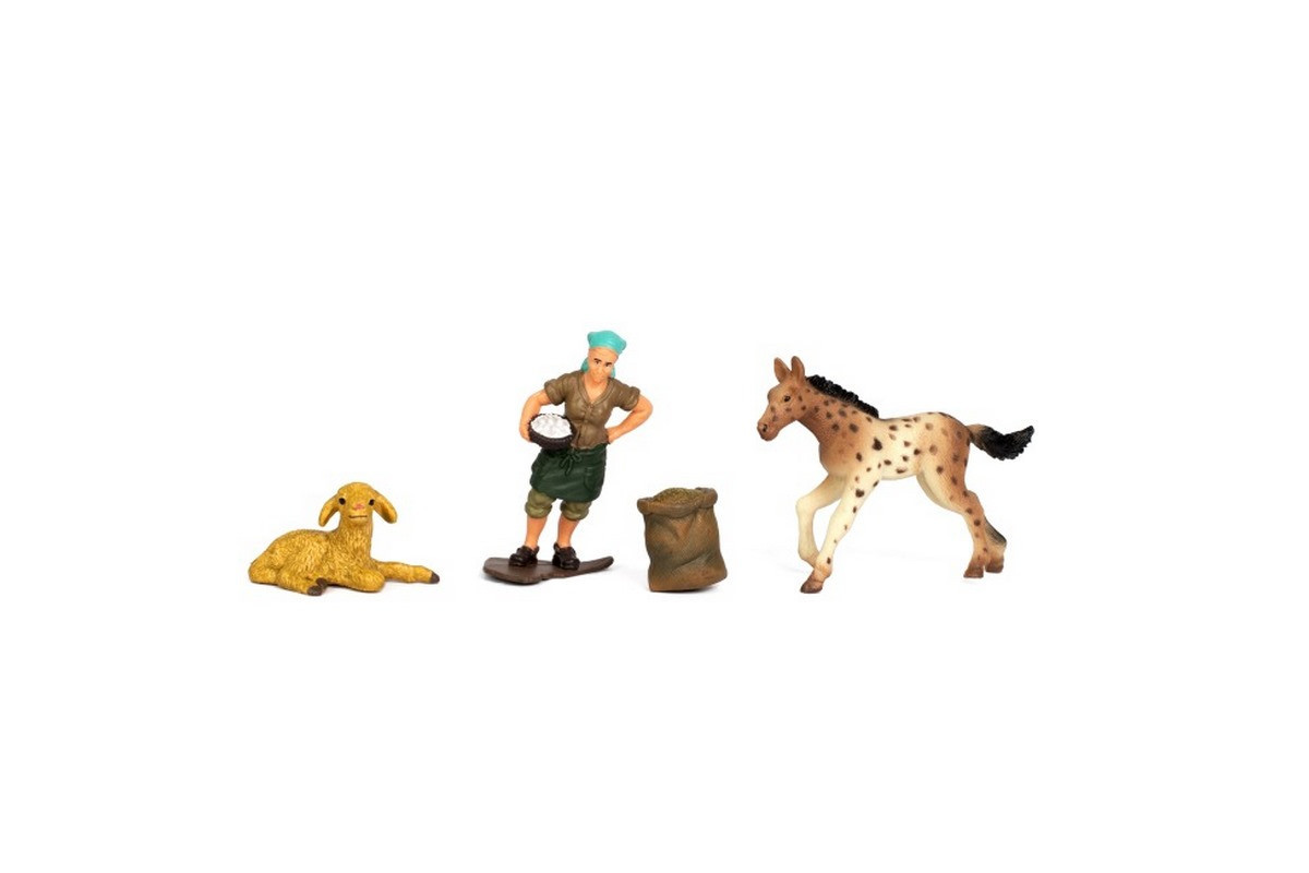 Детский игрушечный набор "Ферма" Q9899-T1_4 лошадка, овца, фермерша