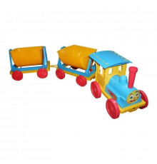 Поезд-конструктор 013118/1 голубой 2 прицепа