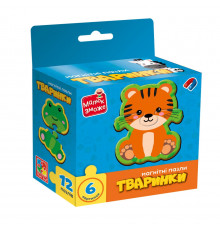 Детские магнитные пазлы "Животные" VT1733-04, 6 картинок