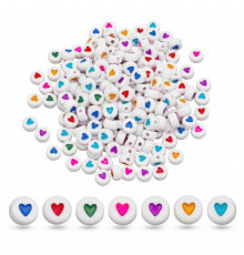 Декоративные бусинки для творчества Сердца Dom Busin УТ100031343 в упаковке 170 шт