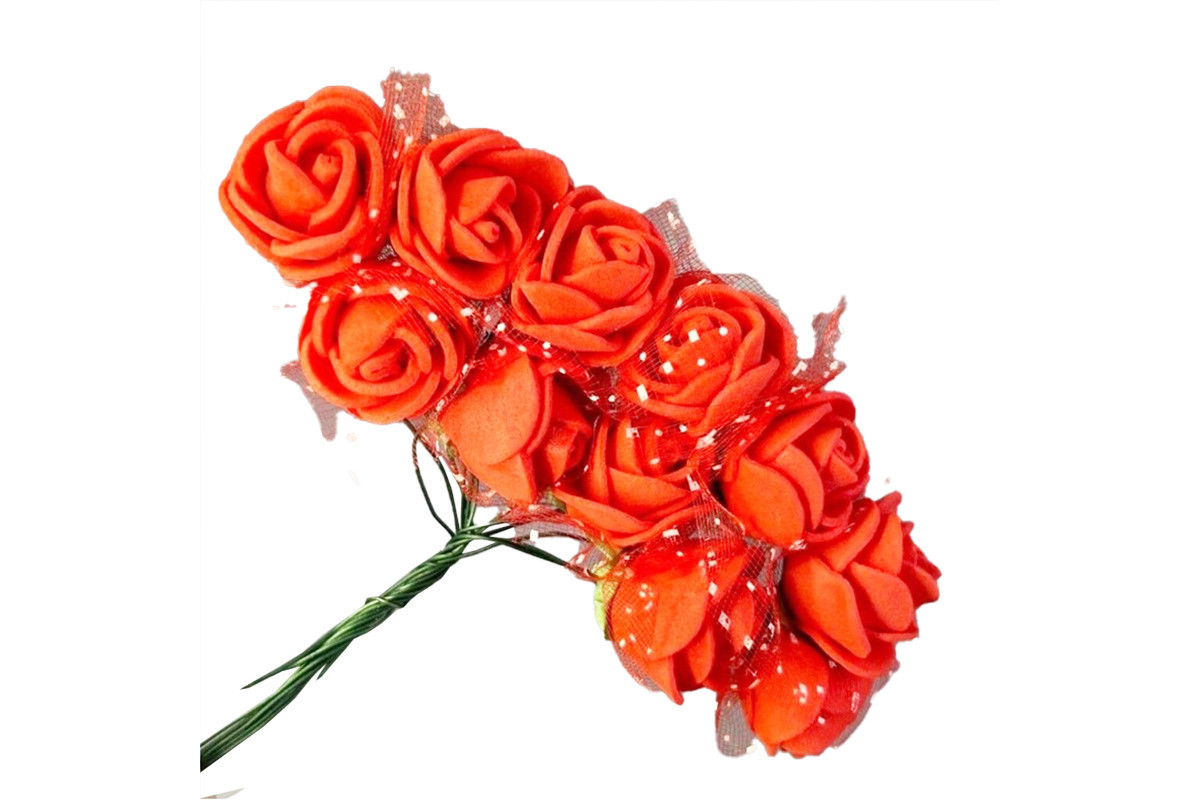 Декоративні троянди для творчості KV-724 пучок 12 штук